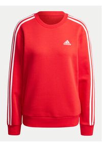 Adidas - adidas Bluza Essentials 3-Stripes IY1704 Czerwony Regular Fit. Kolor: czerwony. Materiał: bawełna