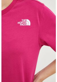The North Face t-shirt bawełniany kolor różowy. Okazja: na co dzień. Kolor: różowy. Materiał: bawełna. Długość rękawa: krótki rękaw. Długość: krótkie. Styl: casual #4