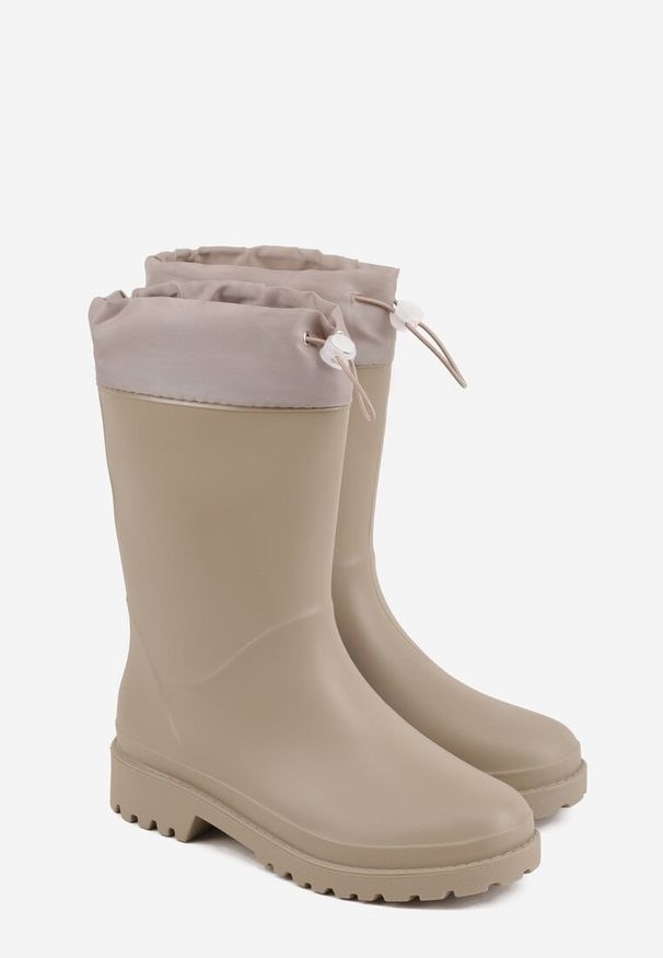 Renee - Szare Kalosze ze Ściągaczami przy Cholewce Bastotus. Okazja: na co dzień. Kolor: szary. Szerokość cholewki: normalna. Styl: casual