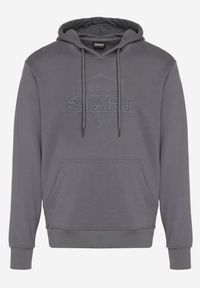 Born2be - Szara Bluza z Bawełną Kapturem i Sznurkami Amatusa. Okazja: do domu, na co dzień. Typ kołnierza: kaptur. Kolor: szary. Materiał: bawełna. Styl: casual, klasyczny #1