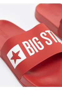 Big-Star - Klapki męskie plażowe z logo czerwone NN174685 603. Okazja: na plażę. Kolor: czerwony. Materiał: materiał. Sezon: lato. Styl: klasyczny