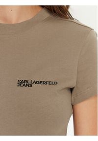 Karl Lagerfeld Jeans T-Shirt A1W17004 Beżowy Slim Fit. Kolor: beżowy. Materiał: bawełna #4