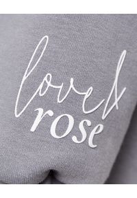 LOVE & ROSE - Bawełniana bluza z kapturem Naomi Grey. Okazja: na co dzień. Typ kołnierza: kaptur. Kolor: szary. Materiał: bawełna. Styl: casual #4