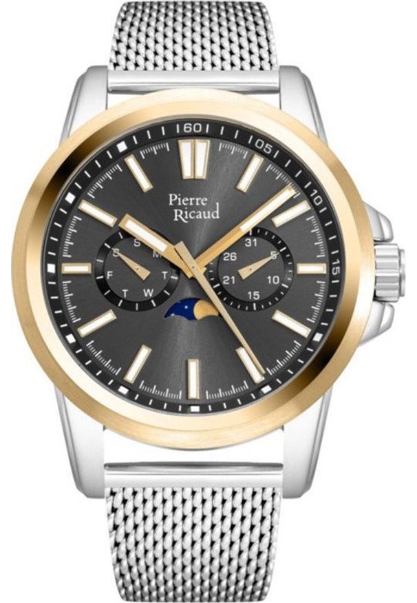 Zegarek Pierre Ricaud Zegarek męski Pierre Ricaud P60034.2117QF srebrny. Kolor: srebrny