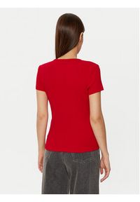 Tommy Jeans T-Shirt Essential DW0DW17383 Czerwony Slim Fit. Kolor: czerwony. Materiał: bawełna #3