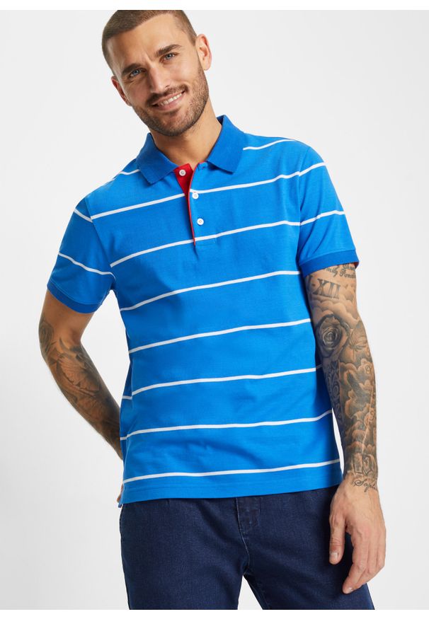 bonprix - Shirt polo (2 szt.). Typ kołnierza: polo. Kolor: niebieski