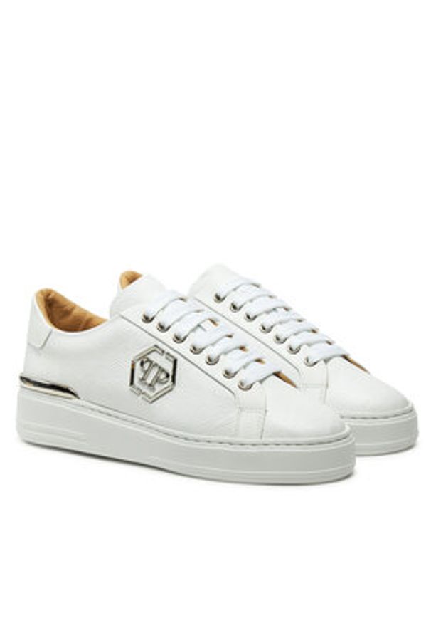 Philipp Plein - PHILIPP PLEIN Sneakersy AADS USC0665 PLE010N Biały. Kolor: biały. Materiał: skóra
