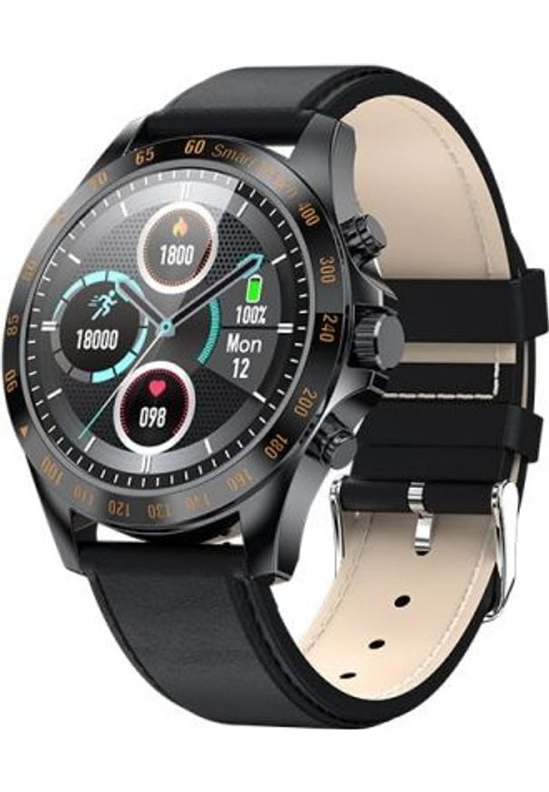 Smartwatch Garett Electronics V8 RT Czarny (Garett V8 RT, czarny, skórzany). Rodzaj zegarka: smartwatch. Kolor: czarny. Materiał: skóra