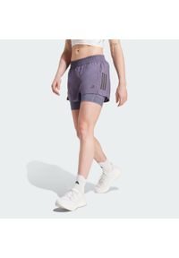 Adidas - Szorty Own the Run Climacool 2-in-1. Kolor: fioletowy. Technologia: ClimaCool (Adidas). Sport: bieganie #1