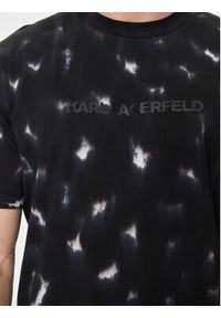 Karl Lagerfeld - KARL LAGERFELD T-Shirt 755170 542251 Czarny Regular Fit. Typ kołnierza: dekolt w karo. Kolor: czarny. Materiał: bawełna