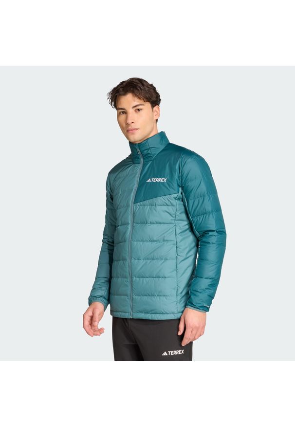 Adidas - Kurtka Terrex Multi Light Down CLIMAWARM z lekkim ociepleniem z puchu. Kolor: niebieski. Materiał: puch. Technologia: ClimaWarm (Adidas). Sport: turystyka piesza