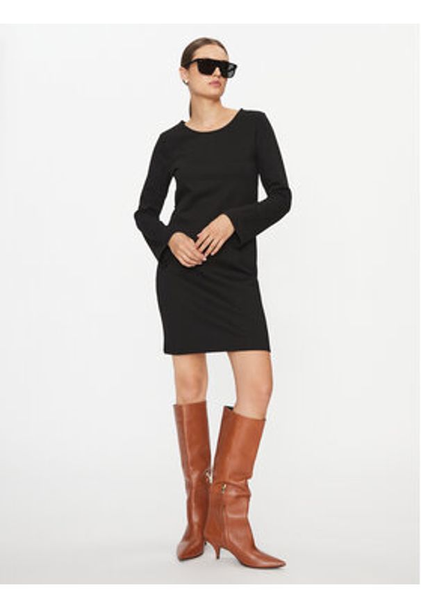 Vila Sukienka codzienna Armerone 14086118 Czarny Regular Fit. Okazja: na co dzień. Kolor: czarny. Materiał: syntetyk. Typ sukienki: proste. Styl: casual