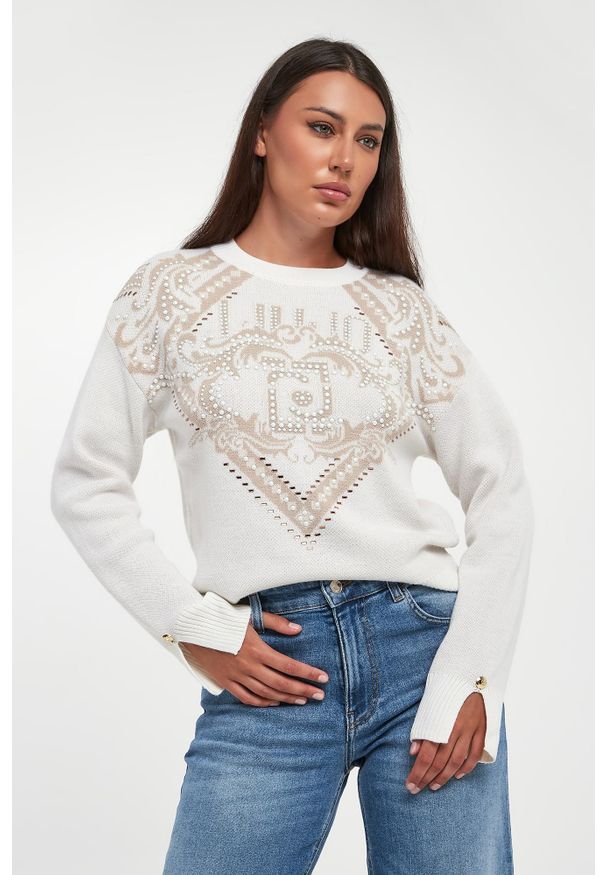 Liu Jo - Sweter damski wełniany LIU JO. Materiał: wełna