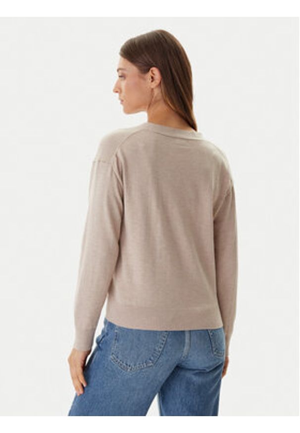 Guess Jeans Kardigan W4BR16 Z3HO2 Beżowy Regular Fit. Kolor: beżowy. Materiał: syntetyk