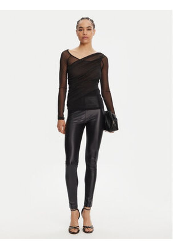 Versace Jeans Couture Bluzka 78HAH600 Czarny Slim Fit. Kolor: czarny. Materiał: syntetyk