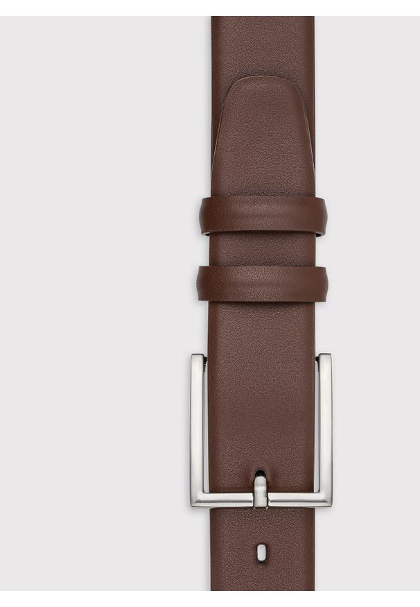 Pako Lorente - PAKO LORENTE - Kamelowy skórzany pasek męski. Materiał: skóra. Styl: klasyczny