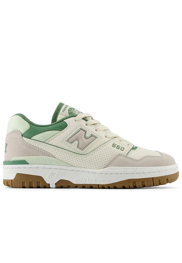Buty damskie New Balance BBW550HK - beżowe. Okazja: na co dzień. Kolor: beżowy. Materiał: materiał, syntetyk, skóra. Szerokość cholewki: normalna
