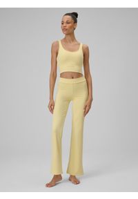 4f - 4F Biustonosz do jogi z niskim wsparciem damski - żółty M. Kolor: żółty. Materiał: materiał. Rodzaj stanika: wyciągane miseczki. Sport: joga i pilates #2