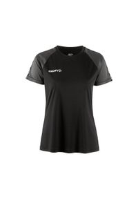 Koszulka treningowa damska Craft 2.0 Contrast Jersey. Kolor: wielokolorowy, szary, czarny. Materiał: poliester. Długość rękawa: krótki rękaw. Długość: krótkie. Sport: piłka nożna #1