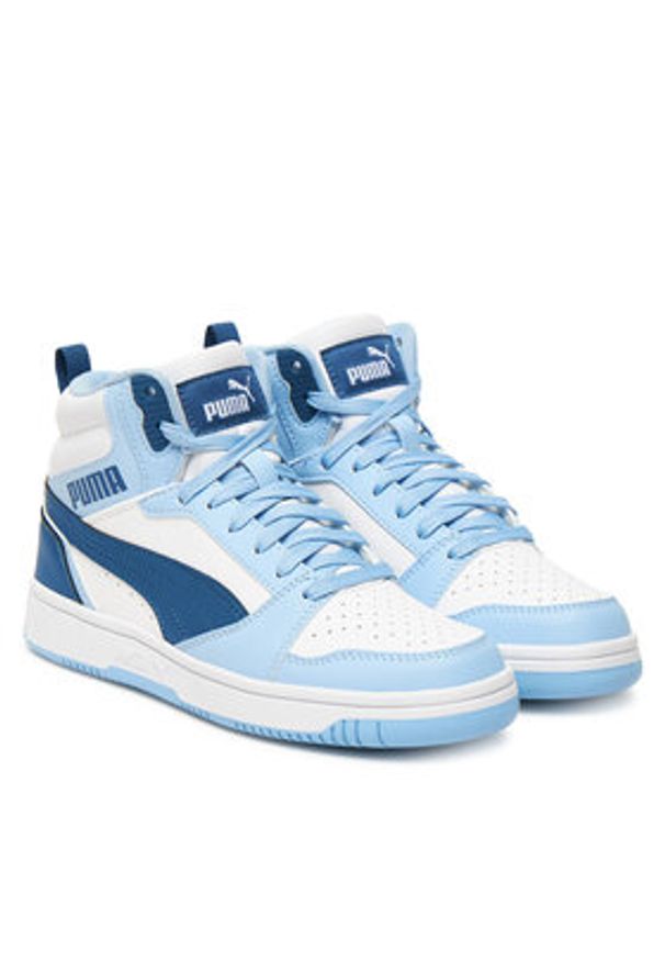 Puma Sneakersy Rebound V6 Mid Jr 393831 32 Biały. Kolor: biały. Materiał: skóra