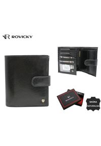 ROVICKY - Portfel skórzany Rovicky 22317L-VT-RVT czarny. Kolor: czarny. Materiał: skóra