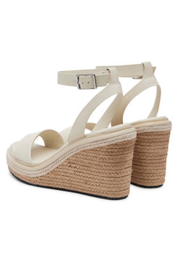 Calvin Klein Espadryle Wedge Sandal 70 - He HW0HW02376 Biały. Kolor: biały. Materiał: skóra