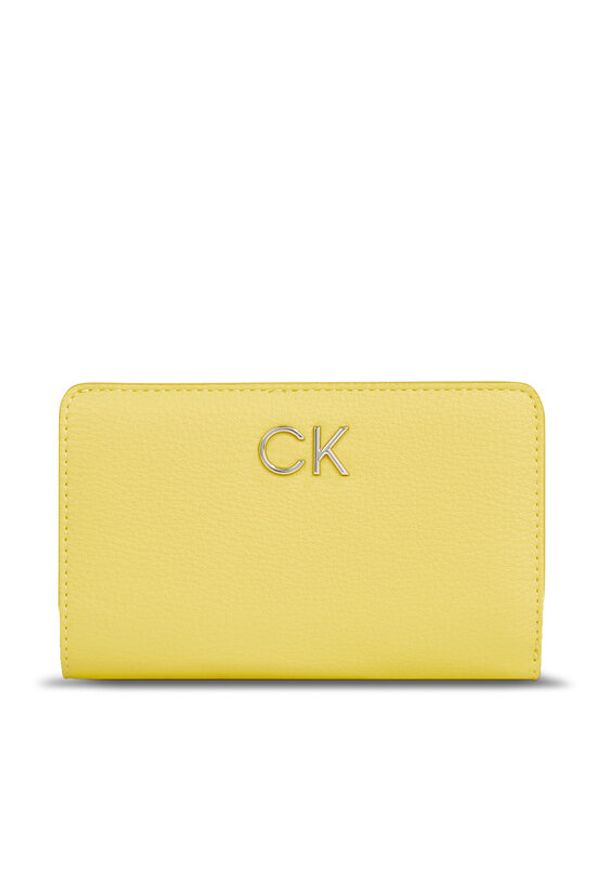 Calvin Klein Duży Portfel Damski Ck Daily Bifold Wallet K60K611917 Żółty. Kolor: żółty. Materiał: skóra