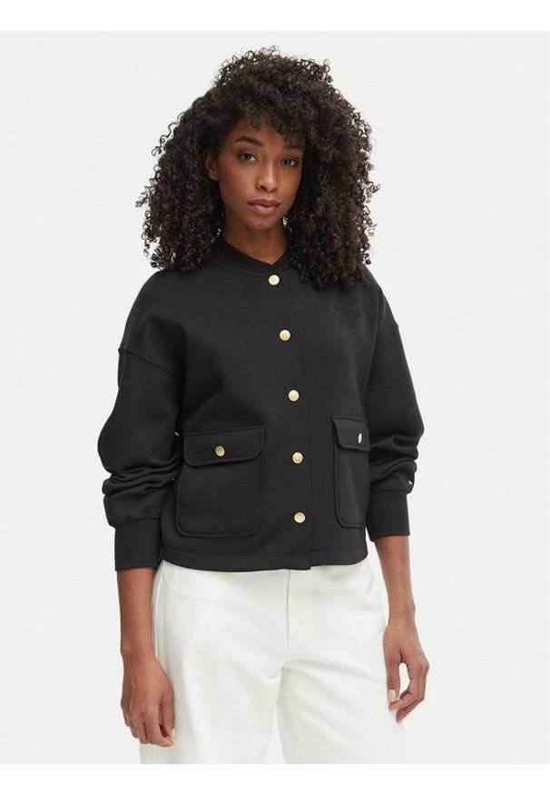 TOMMY HILFIGER - Tommy Hilfiger Kurtka przejściowa WW0WW48730 Czarny Relaxed Fit. Kolor: czarny. Materiał: bawełna