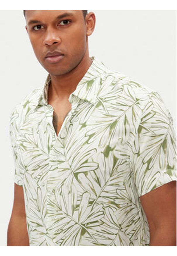 Guess Koszula M5GH75 WD4Z2 Biały Slim Fit. Kolor: biały. Materiał: wiskoza