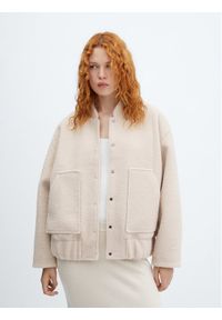 mango - Mango Kurtka przejściowa Sugar 57065988 Écru Oversize. Materiał: syntetyk #1