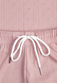 Born2be - Różowy Komplet Oversize z Cyrkoniami T-shirt i Spodnie Arnatea. Kolor: różowy. Wzór: aplikacja #8