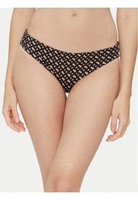 BOSS Dół od bikini Bb Monogram 50535285 Czarny Regular Fit. Kolor: czarny. Materiał: syntetyk