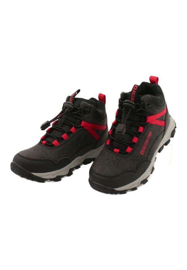 Big-Star - Wysokie Buty Sportowe Big Star GG374046 Czarny czarne czerwone. Okazja: na co dzień. Kolor: wielokolorowy, czerwony, czarny. Materiał: dzianina, guma