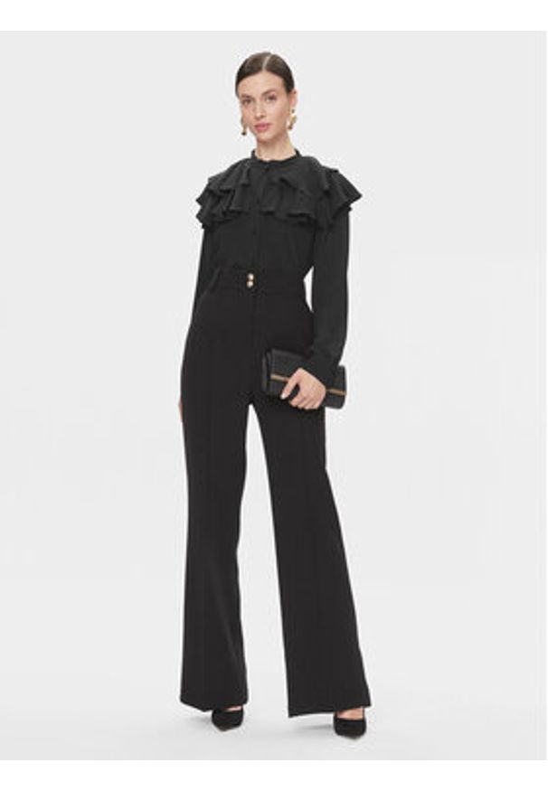Babylon Spodnie materiałowe S00534 Czarny Relaxed Fit. Kolor: czarny. Materiał: syntetyk