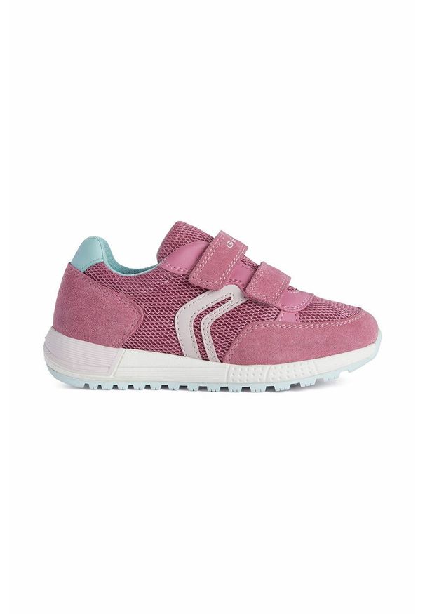 Geox buty dziecięce kolor różowy. Nosek buta: okrągły. Zapięcie: rzepy. Kolor: różowy. Materiał: guma