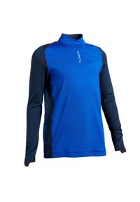 KIPSTA - Bluza piłkarska dla dzieci Kipsta T900 na krótki suwak. Kolor: niebieski. Materiał: syntetyk, materiał. Sport: piłka nożna