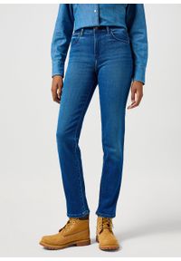 Wrangler - WRANGLER DAMSKIE SPODNIE JEANSOWE STRAIGHT AGATE BLUE 112356388 W26R017457