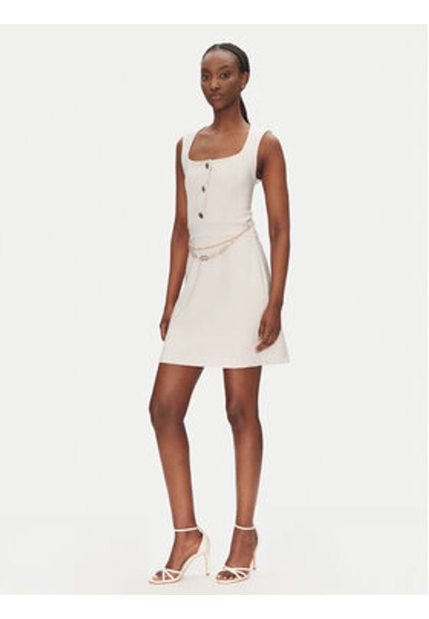 Rinascimento Sukienka koktajlowa CFC0124908003 Beżowy Regular Fit. Kolor: beżowy. Materiał: syntetyk. Styl: wizytowy