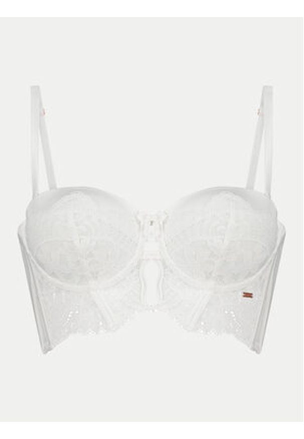 Hunkemöller Biustonosz z fiszbiną Jamie 204547 Biały. Kolor: biały. Materiał: syntetyk