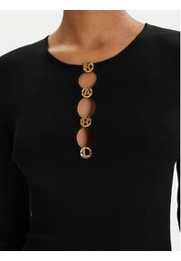 Karl Lagerfeld - KARL LAGERFELD Sukienka dzianinowa B1W13003 Czarny Regular Fit. Typ kołnierza: dekolt w karo. Kolor: czarny. Materiał: wiskoza #2