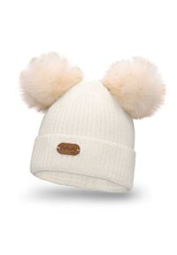 Zimowa czapka dziewczęca PaMaMi - Ecru. Materiał: poliamid, akryl. Sezon: zima #1