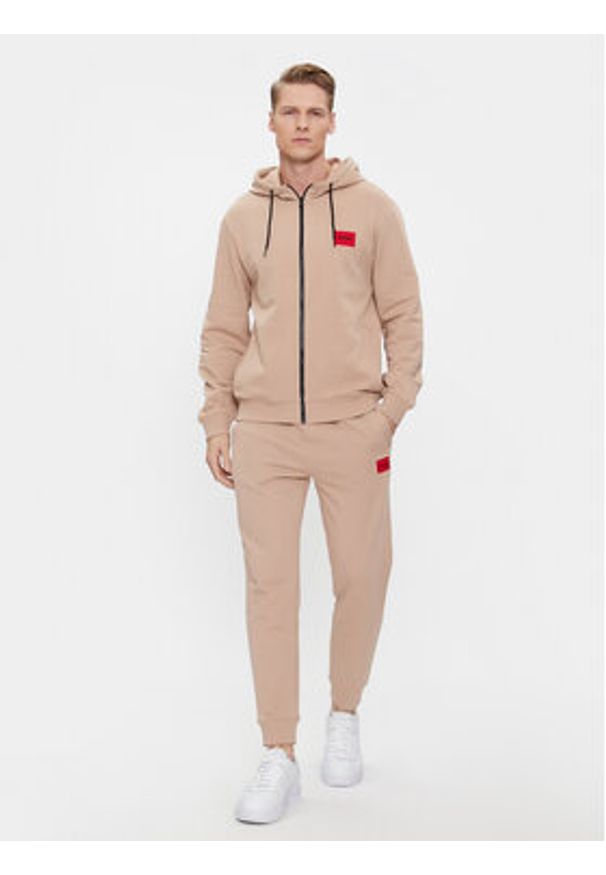 Hugo Bluza Daple212 50447972 Beżowy Regular Fit. Kolor: beżowy. Materiał: bawełna