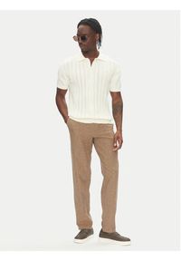 Lindbergh Kardigan 30-804114 Écru Slim Fit. Materiał: bawełna