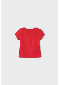 Mayoral T-shirt bawełniany dziecięcy kolor czerwony. Okazja: na co dzień. Kolor: czerwony. Materiał: bawełna. Styl: casual
