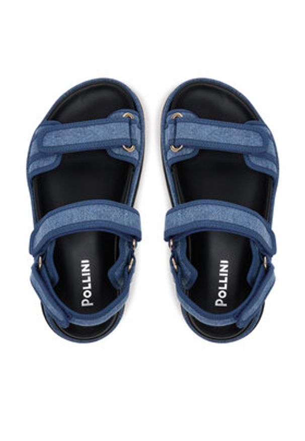 Pollini Sandały SA16244G1MTQ0707 Niebieski. Kolor: niebieski. Materiał: materiał