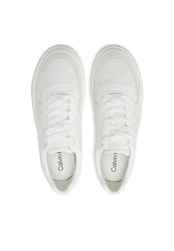 Calvin Klein Sneakersy Vulc Lace Up - Mono HW0HW02293 Biały. Kolor: biały. Materiał: skóra