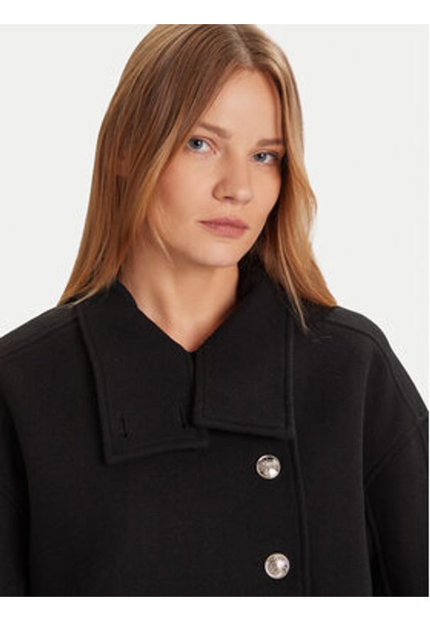 Morgan Płaszcz wełniany 252-GSTAM Czarny Regular Fit. Kolor: czarny. Materiał: syntetyk, wełna