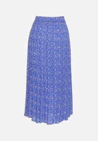 Born2be - Niebieska Spódnica Maxi w Kwiatowy Print z Guziczkami Kasphine. Kolor: niebieski. Wzór: kwiaty, nadruk. Styl: vintage #5