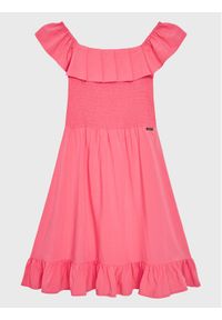 Guess Sukienka letnia J3GK36 WFBN0 Różowy Regular Fit. Kolor: różowy. Materiał: lyocell. Sezon: lato