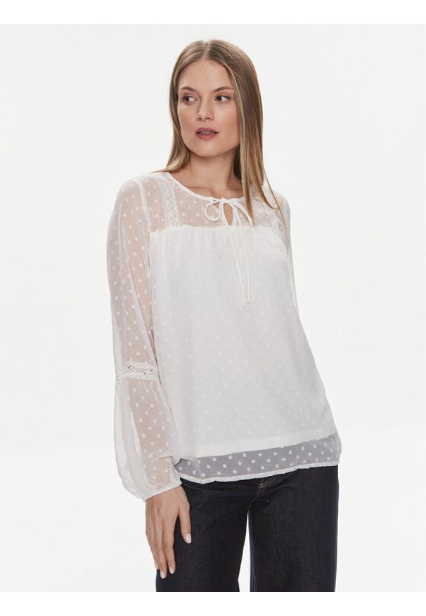 Vila Bluzka Edee 14079577 Biały Regular Fit. Kolor: biały. Materiał: syntetyk